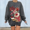 thumbnail image 2 of Chandail en Molleton de Noël pour Femmes Col Rond Chandail Chaud Veste Mi-Longue Manches Longues Cardigan Imprimé Mode Chandail de Vacances Xmas, 2 of 6