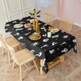 thumbnail image 3 of Black Halloween Cat Skull Pattern Rectangle Tablecloth 60"x120",Waterproof Polyester Rectangle Table Cloth, Wipeable Spillproof Polyester Tablecloth for Dining, Camping, Indoor and Outdoor, 3 of 6