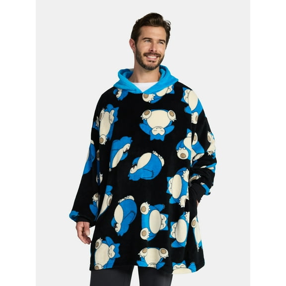 Pokemon Men's and Big Men's Oversized Graphic Hooded Sweatshirt, One Size Fits Most