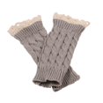 thumbnail image 4 of Dyfzdhu Women Casual Solid Knit Lace Mittens Fingerless Half Knitted Gloves Grey, 4 of 4