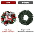 thumbnail image 6 of Relax love Artificial Christmas Wreath,Plaid Bow Garland Home Party Decorations with LED String Lights,38cm Car, 6 of 7