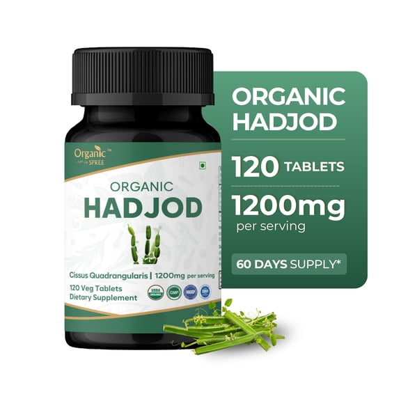 ORGANIC SPREE Hadjod (Cissus Quadrangularis) 120 Tablets – USDA Organic Certified