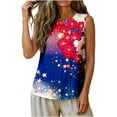 thumbnail image 5 of Fewfanhot Womens Summer Tops 4th of July Tank Top Patriotic American Flag Sleeveless Pleated Front Loose Top, 5 of 6