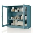 thumbnail image 4 of 100% Solid Wood 32" Bathroom Cabinet with Clear Glass Doors and Adjustable Shelves, 4 of 5