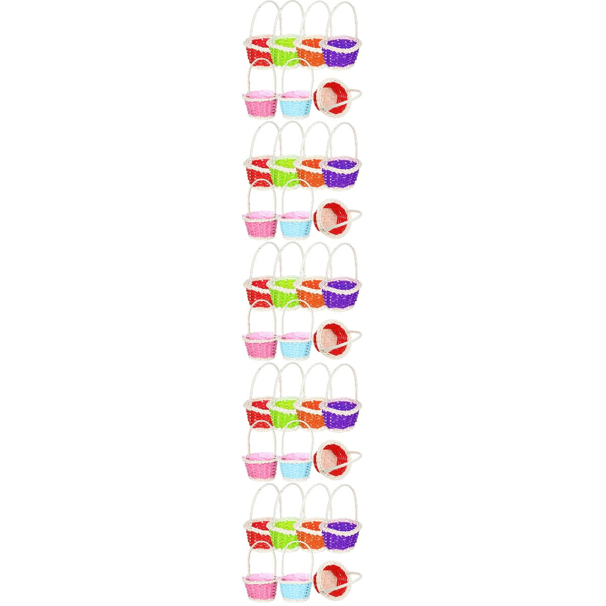 unbranded 30 pcs  Small Woven Baskets with Handle Easter Egg Baskets Candy Baskets Flower Baskets