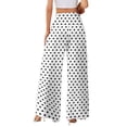 thumbnail image 5 of Sewkxo Women's Polka Dot Lounge Pants High Waist Loose Fit Wide Leg Casual Trousers with Pockets,Gray XL, 5 of 5