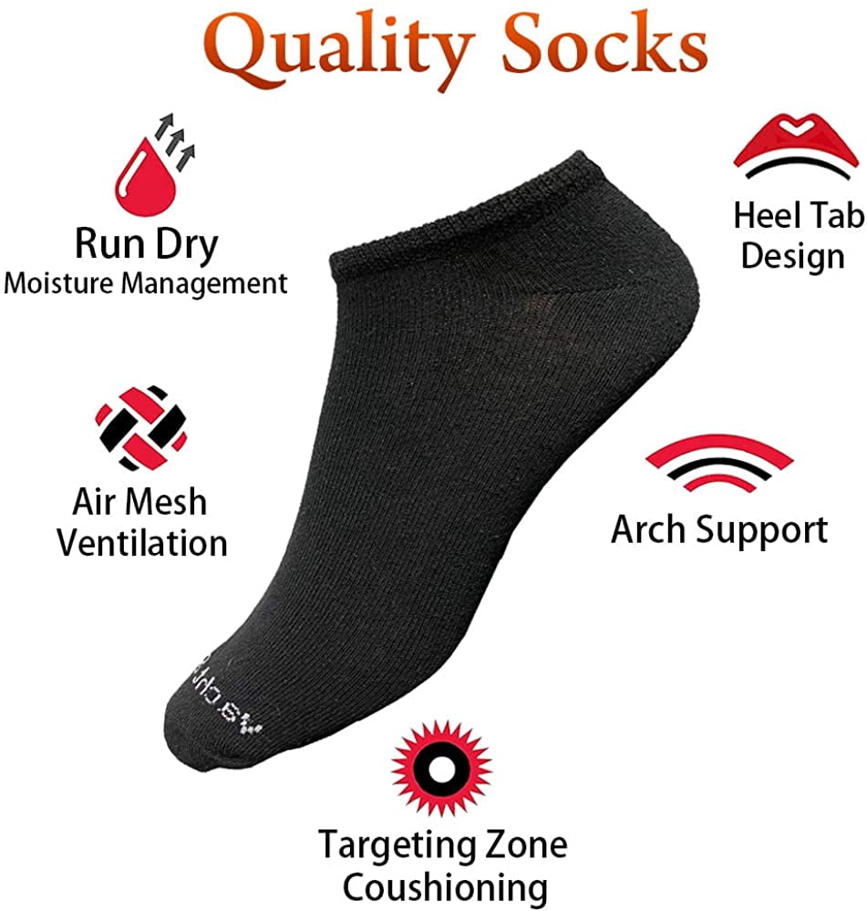 Yacht & Smith Wholesale Boys and Girls 97% Cotton Shoe Liner Training Socks Size 6-8, No Show Thin Low Cut Sport Ankle Socks (Black, 12)