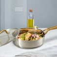 thumbnail image 7 of Oster Davinelle 12 Piece Stainless Steel Cookware Set in Silver with Gold Handle, 7 of 7