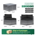 thumbnail image 2 of Clouddwell 14 Piece Patio Furniture Set Wicker Rattan Patio Conversation Set Outdoor Sectional Sofa Set with Coffee Table and Black Cushions(Waterproof Cover Included), 2 of 6