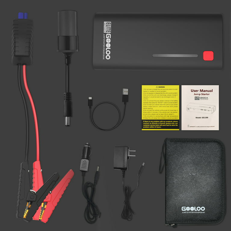 GOOLOO Jump Starter, 1200A Portable Jump Starter Box - Car Battery Booster  Pack For Up To 7.0L Gas And 5.5L Diesel Engine, SuperSafe 12V Auto Battery  Jump Starter With Quick Charge Ports 