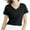 Black-05, variant on Womens Cap Sleeve Crop Tops Cotton V Neck T Shirt Loose Fit Short Sleeves Tee Summer Fashion Clothes