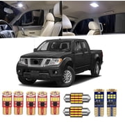 9 Piece Car Interior LED Lights Kit for Nissan Frontier 2005-2021 Interior Map Dome Light License Plate Light Cargo Light + Install Tool