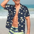 thumbnail image 5 of Lsque Daisies Flowers pattern Hawaiian Shirt for Men, Unisex Summer Beach Casual Short Sleeve Button Down Shirts-Small, 5 of 9