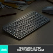 Logitech MX Keys Mini Minimalist Wireless Illuminated Keyboard, Compact, Bluetooth, Backlit, USB-C, Metal Build, Black