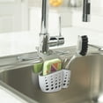 thumbnail image 3 of Casabella Sink Sider Faucet Caddy Sponge Holder,White & Grey, 3 of 5