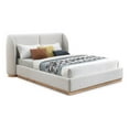 thumbnail image 3 of Pemberly Row Set of 2 White Double Dresser & Cream Boucle Fabric Queen Bed, 3 of 19