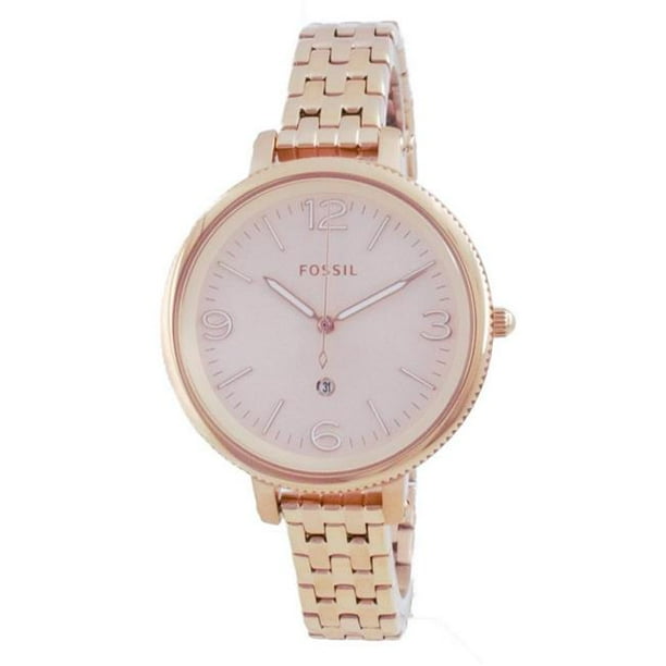 Fossil black and clearance rose gold watch
