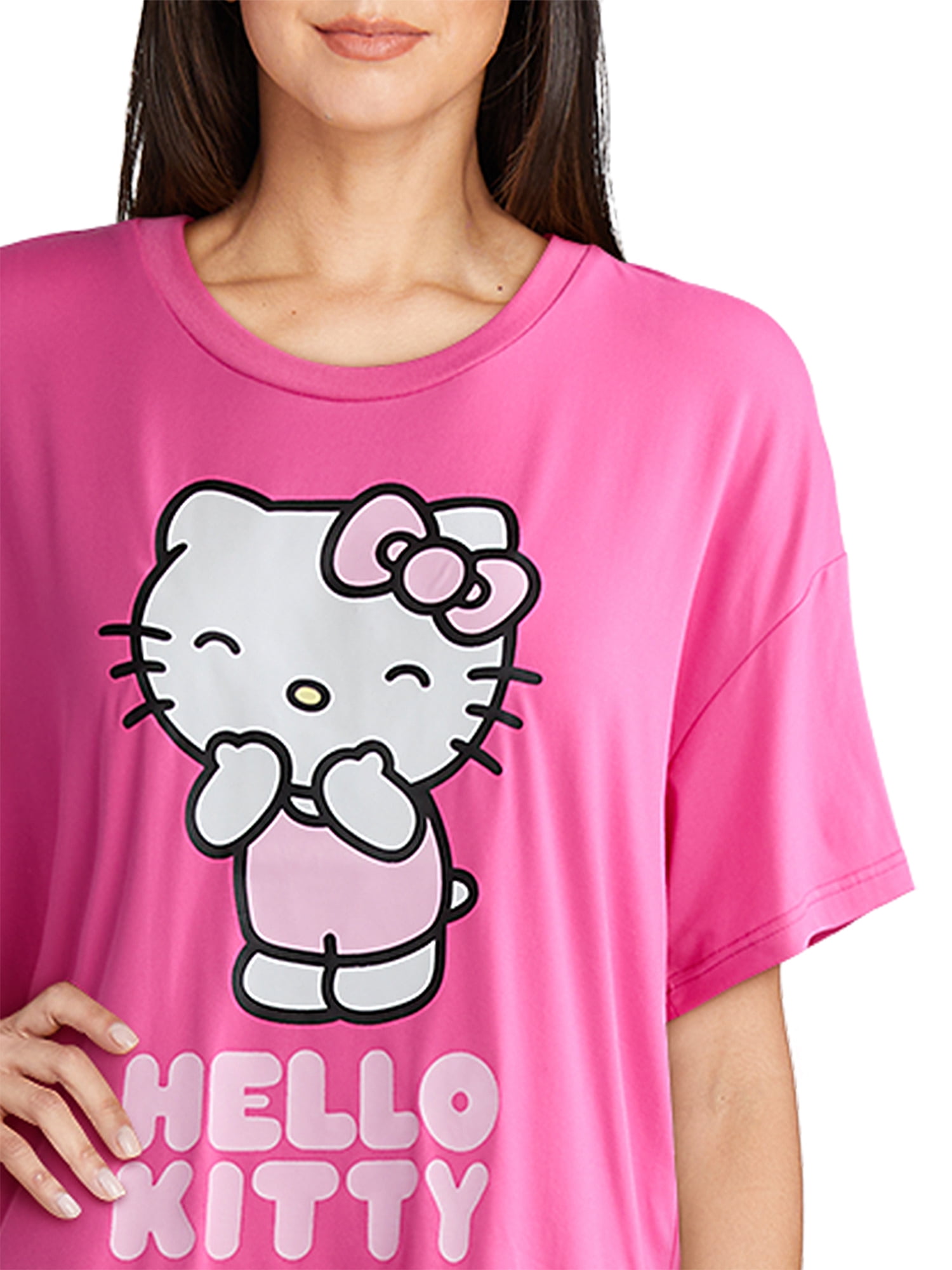 Hello Kitty Women's and Women’s Plus Oversized Tee and Pants Pajama Set, 2-Piece, Sizes XS-3X