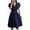 Navy, variant on Inleife Womens Summer Dresses Women's Casual Fashion V-Neck Short Sleeve Solid Dress