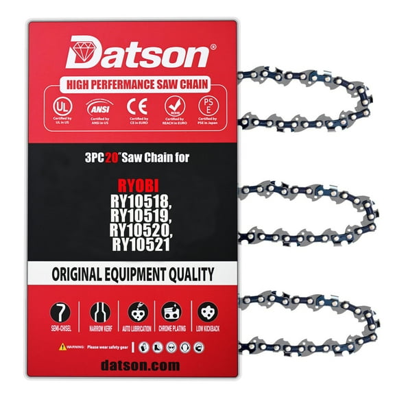 3Pack H78 20 Inch Chainsaw Chain 78 Drive Links .325" Pitch .050" Gauge for RYOBI ：RY10518, RY10519, RY10520, RY10521, RY5020
