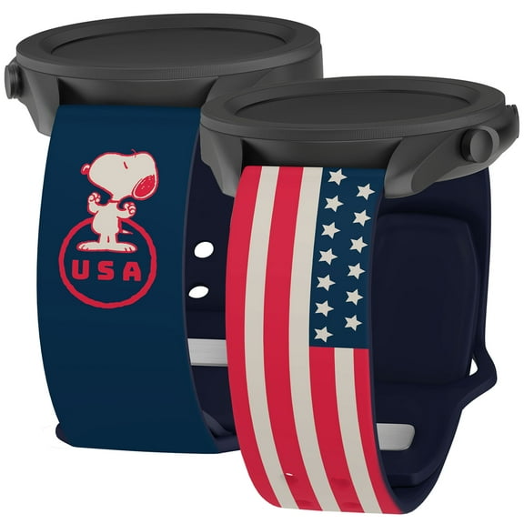 Peanuts Patriotic HD Unisex Watch Band Compatible with Samsung Galaxy Watch (20mm Short USA) by Affinity Bands