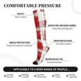 thumbnail image 3 of Socks Calf Pressure Socks Breathable Moisture Absorbent 11.8in×7.9in Full Print Designed For Hiking Walking Sports Indianred Checked Hand-Drawn Sketch_3 1 Black, 3 of 8