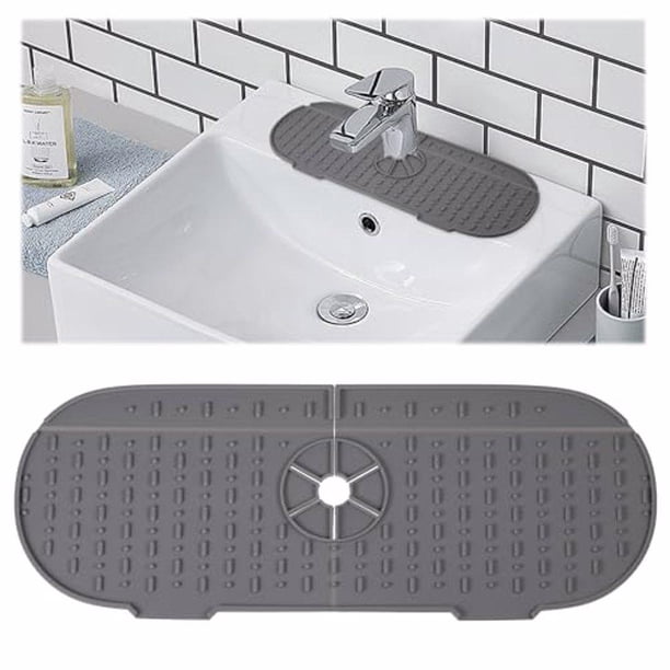 Naiovety Exquisita alfombrilla para grifo artesanal que añade un toque de elegancia a la alfombrilla protectora contra salpicaduras para Hardware Gris