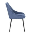 thumbnail image 3 of Diana Contemporary Chair in Black Metal and Blue Corduroy Fabric by LumiSource - Set of 2, 3 of 6