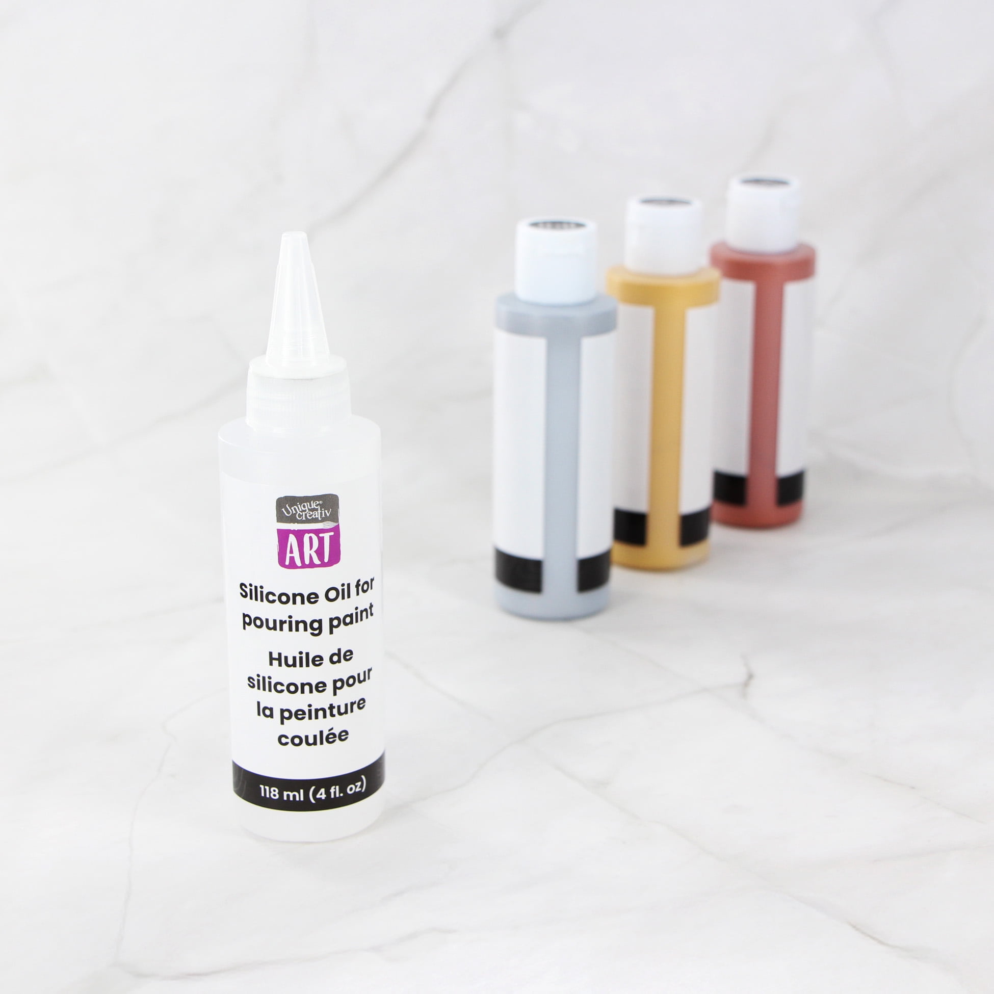 UNIQUE CREATIV ART Silicone Oil — 118 mL (4 fl oz) Additive for Fluid‑Art Cells