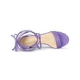 thumbnail image 4 of BLISSFUL STEP Women's Shoes Lace-Up Chunky Heel Open Toe Cross Strap Sandals Purple 5, 4 of 7