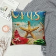 thumbnail image 2 of Orinice Hopyeer Ocean Sea Beach Starfish Scallop Throw Pillow Covers Nautical Coastal Anchor Conch Flip-flops Watermelon Cotton Linen Pillow Cushion Cover Home Decor Pillowcase for Sofa  White, 2 of 5