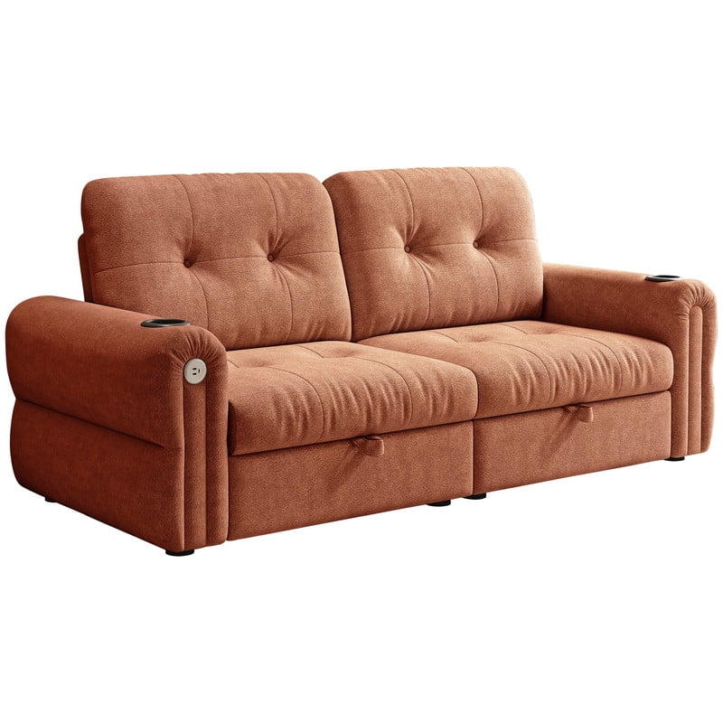 77" Convertible Sofa Bed – 2-in-1 Loveseat & Guest Bed, Chenille Fabric, 600lb Capacity