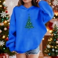 thumbnail image 2 of Lorytime Girls Hoodies with Bows Boys Christmas Tree Sweatshirt Long Sleeve Pullover Drop Shoulder Soft Tops Blue 11 Years, 2 of 4
