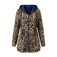 thumbnail image 5 of Women's Double-Sided Long Windbreaker with Leopard Print Lining Casual Hooded Thin Jacke, 5 of 9