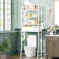 thumbnail image 2 of Estantería de almacenamiento para baño Simple Trending de 4 niveles, blanca, 2 of 8