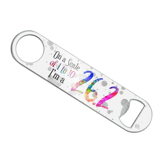 26.2 Marathon Scale of 1 to 10 Rainbow Runner Stainless Steel Vinyl Covered Flat Bartender Speed Bar Bottle Opener