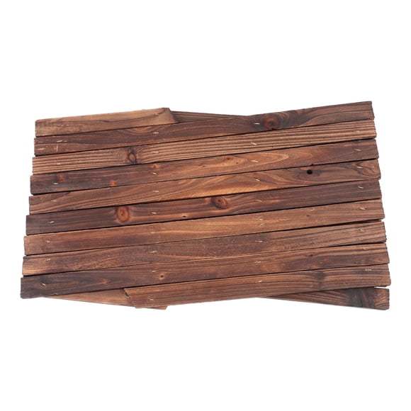 Minkissy Rustic Decor Fence Brown Wood Garden DIY Fence 1Set for Yard Decor