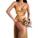 thumbnail image 5 of Txlixc Vestido de fiesta para mujer, color sólido, cuello vuelto, correa de espagueti, espalda abierta, una pieza con abertura hasta el muslo para damas Txlixc Moda, 5 of 9