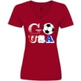 thumbnail image 3 of Inktastic Go, USA- Soccer, Football Women's V-Neck T-Shirt, 3 of 5