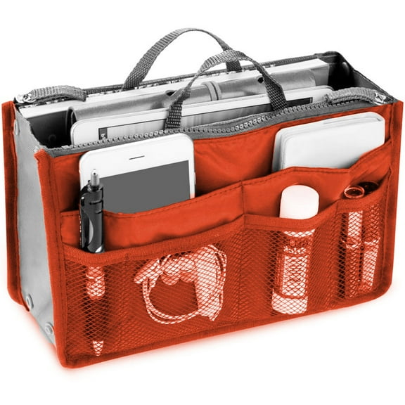 Miuline Purse Organizer,Insert Bag Polyester 20L Large Capacity Cosmetic Liner Bag Portable Travel Insert Handbag Pouch For Travel Business