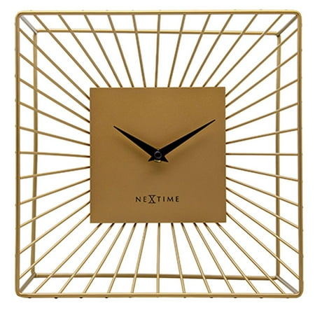 Nextime Vasco Metal Table or Wall Clock Gold - 25cm x 25cm x 12cm