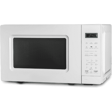 0.7 Cu Ft Microwave with 10 Power Levels, 700W Microwave with Digital Display, Countertop Microwave with Child Safety Door Lock, Programmable with Push Button, White