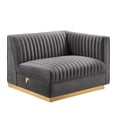 thumbnail image 6 of Modway Sanguine 5-Piece Channel Tufted Performance Velvet Right-Facing Modular Sectional Sofa in Gray, 6 of 10