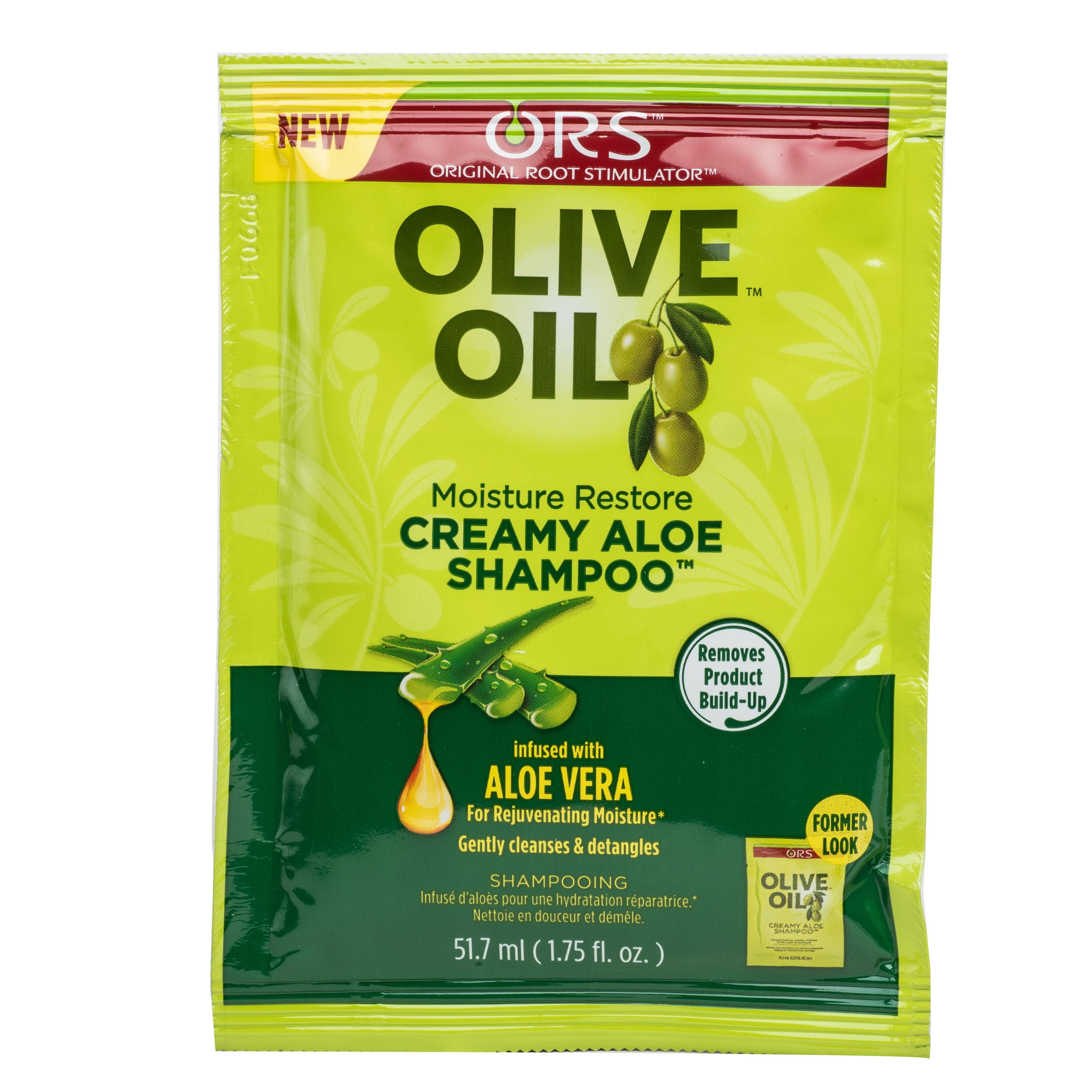 ORS Olive Oil Creamy Aloe Shampoo infused with Aloe Vera for Rejuvenating Moisture, 1.75 fl oz, Travel Size