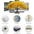 thumbnail image 5 of ZHONGYUTONG Black and White Canvas Wall Art 5 Pieces Yellow Big Tree and Chair Picture Landscape Painting Prints Modern Home Decor Framed (12"x16"x2 12"x24"x2 12"x32"x1), 5 of 6