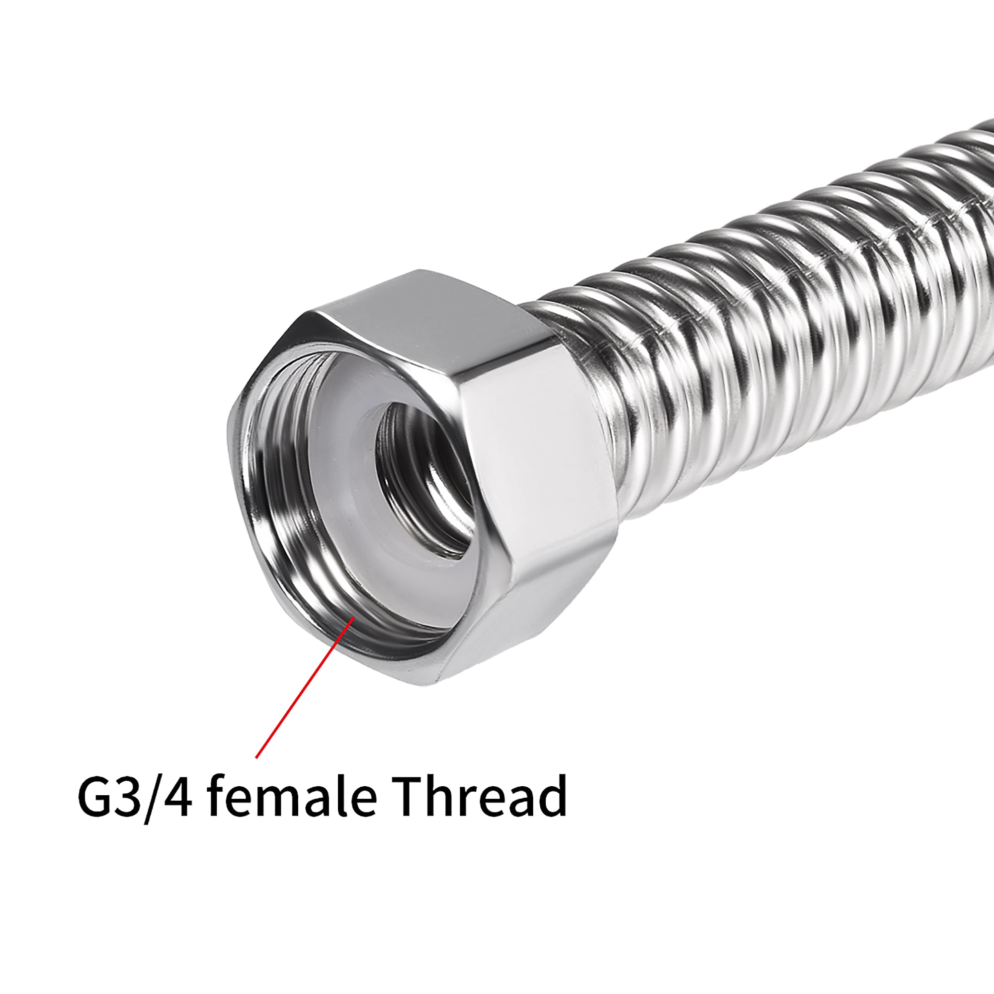 Corrugated Stainless Steel Water Line 15.7inch Long 3/4 PT Male Female Connector 