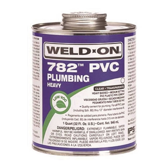 IPS CORPORATION GIDDS-2491134 Weld On 782 Heavy-Bodied PVC Cement, Clear, Quart