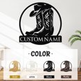 thumbnail image 6 of KAINSY Personalized Cowboy Metal Sign, Western Wall Decor, Rustic Cowboy Hat & Boot Wall Art, Metal Outdoor Wall Art, Rustic Country Western Decor for Bedroom Bathroom Home, Customized Gifts Color01, 6 of 7