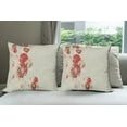 thumbnail image 6 of Ambesonne Vintage Throw Pillow Cover 4 Pack, Rose Antique Flowers, 18", Beige Cream Red, 6 of 7