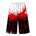 thumbnail image 5 of JoveMarine Men's Loose Fit Cargo Shorts Halloween - Work Shorts with Pockets & Print, Knee-Length Relaxed for Holiday & Daily,Red L, 5 of 6
